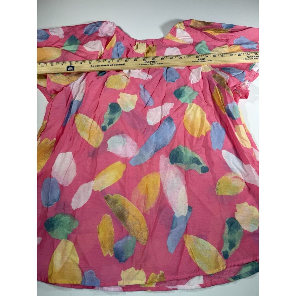 Perch By Blu Pepper Pink Shirt Top Blouse Women's 1XL Colorful - Picture 7 of 7